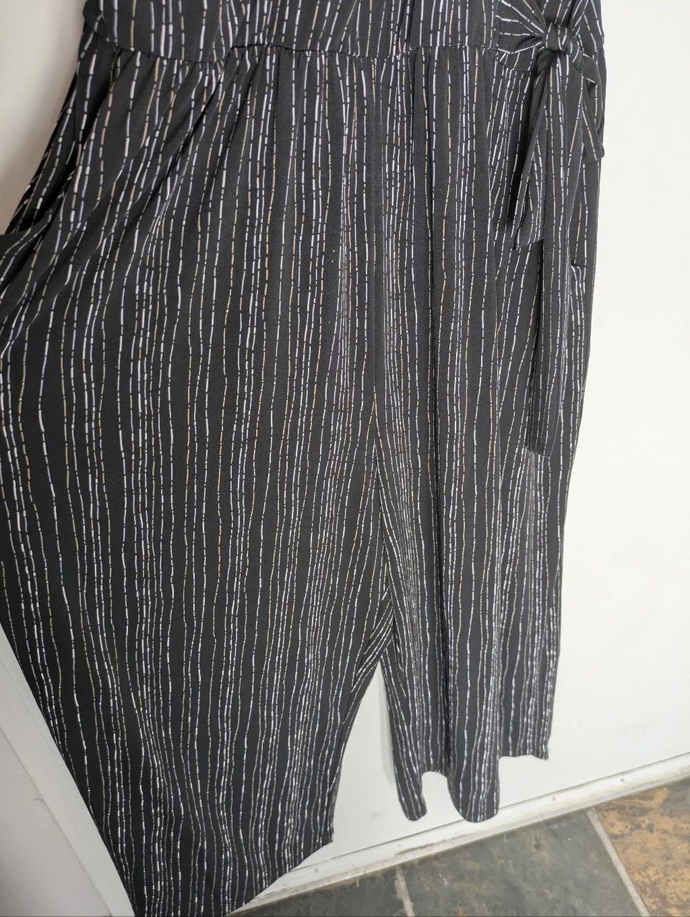Kayleigh Sleeveless Black Striped Jumpsuit - Picture 7 of 9